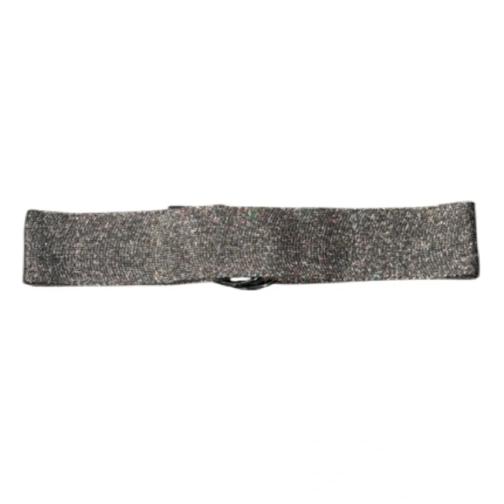 Authentic Banana Republic designer wide silver gunmetal shimmer mesh belt sz S/M